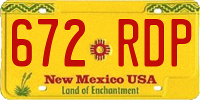 NM license plate 672RDP