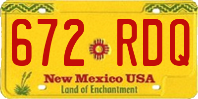 NM license plate 672RDQ