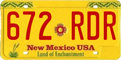 NM license plate 672RDR