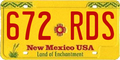NM license plate 672RDS