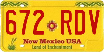NM license plate 672RDV