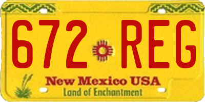 NM license plate 672REG
