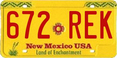 NM license plate 672REK