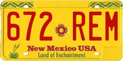 NM license plate 672REM