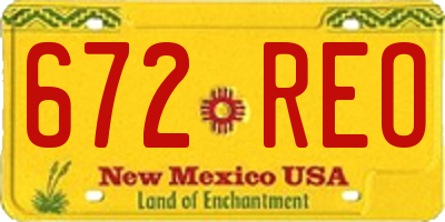 NM license plate 672REO