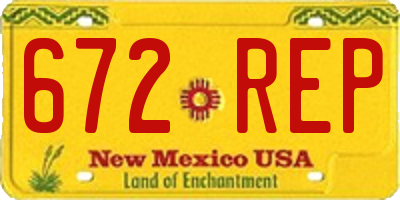 NM license plate 672REP