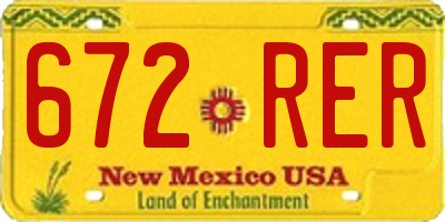 NM license plate 672RER