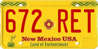NM license plate 672RET