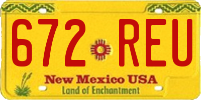 NM license plate 672REU