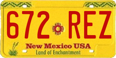 NM license plate 672REZ