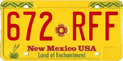 NM license plate 672RFF