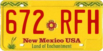 NM license plate 672RFH