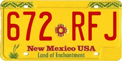 NM license plate 672RFJ