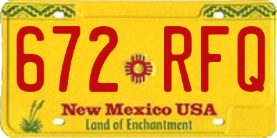 NM license plate 672RFQ