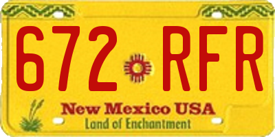 NM license plate 672RFR