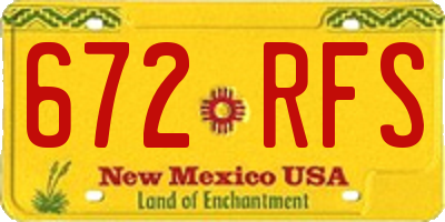 NM license plate 672RFS