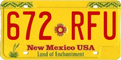 NM license plate 672RFU