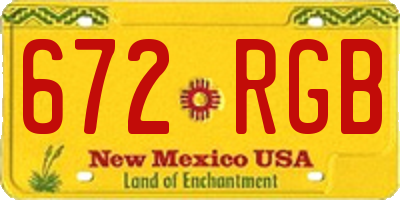NM license plate 672RGB
