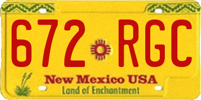 NM license plate 672RGC
