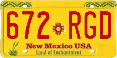 NM license plate 672RGD