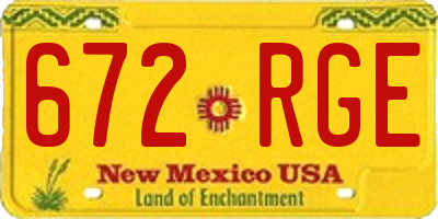 NM license plate 672RGE