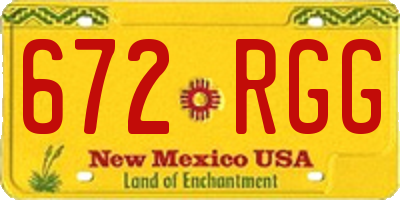 NM license plate 672RGG