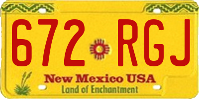 NM license plate 672RGJ