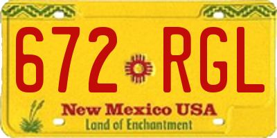 NM license plate 672RGL