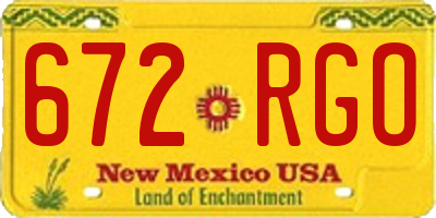NM license plate 672RGO