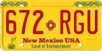 NM license plate 672RGU