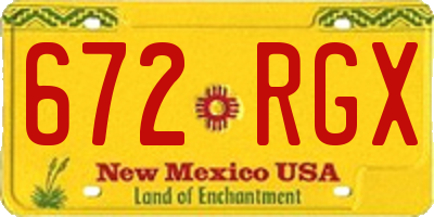 NM license plate 672RGX