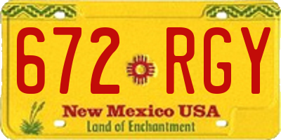NM license plate 672RGY