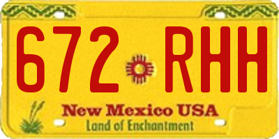 NM license plate 672RHH