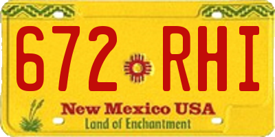 NM license plate 672RHI