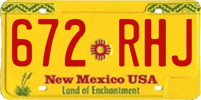 NM license plate 672RHJ