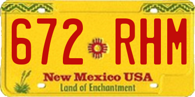 NM license plate 672RHM