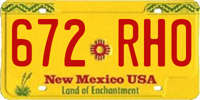 NM license plate 672RHO