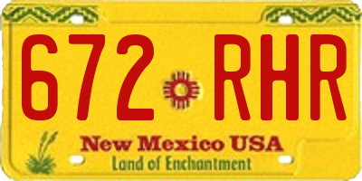 NM license plate 672RHR