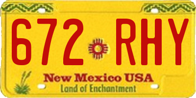 NM license plate 672RHY