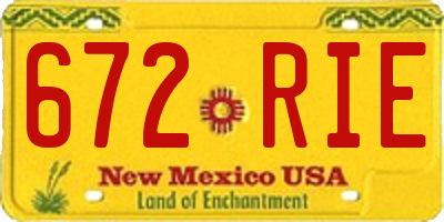 NM license plate 672RIE