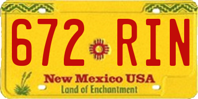 NM license plate 672RIN