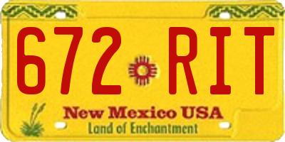 NM license plate 672RIT