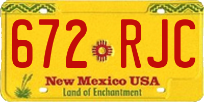 NM license plate 672RJC