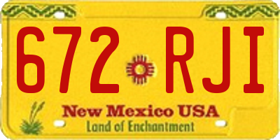 NM license plate 672RJI