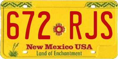 NM license plate 672RJS