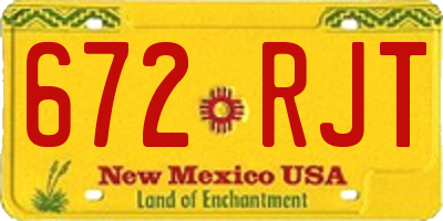 NM license plate 672RJT