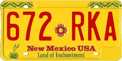 NM license plate 672RKA