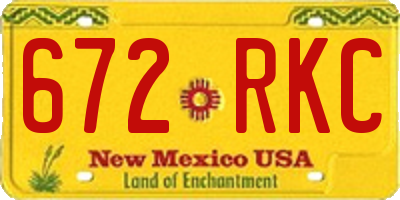 NM license plate 672RKC