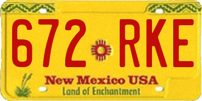 NM license plate 672RKE