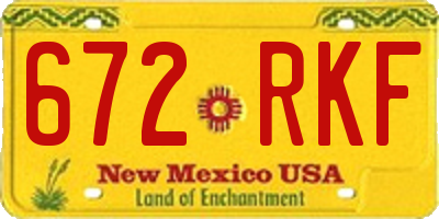 NM license plate 672RKF